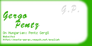 gergo pentz business card